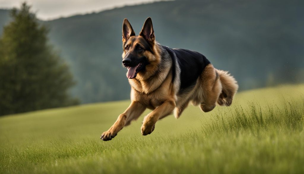 German Shepherd running