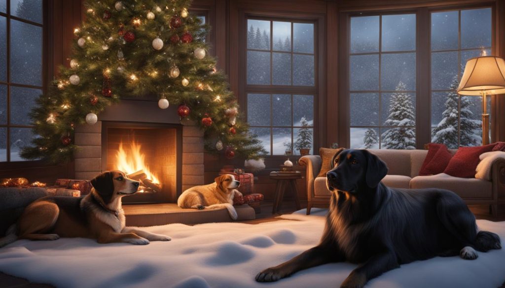 dogs indoors in winter