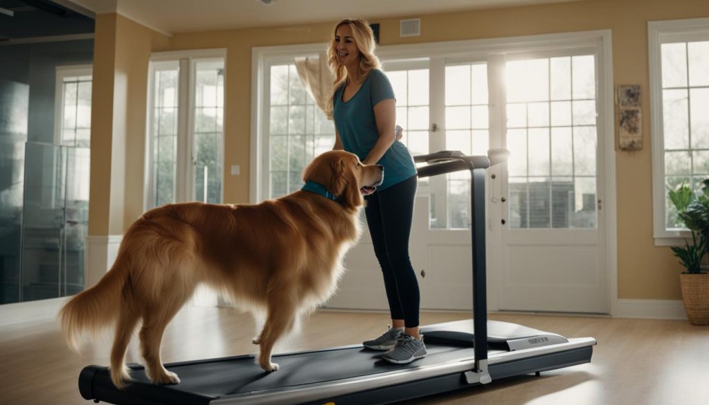 introducing a dog to a treadmill image