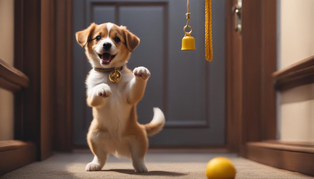 puppy ringing a bell