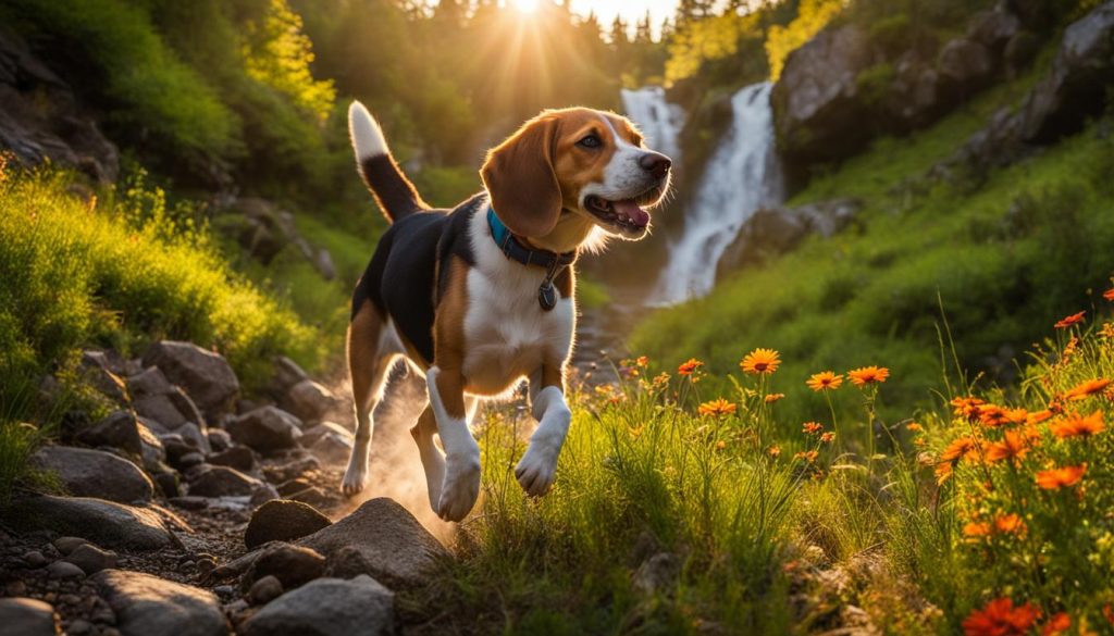 Beagle hiking