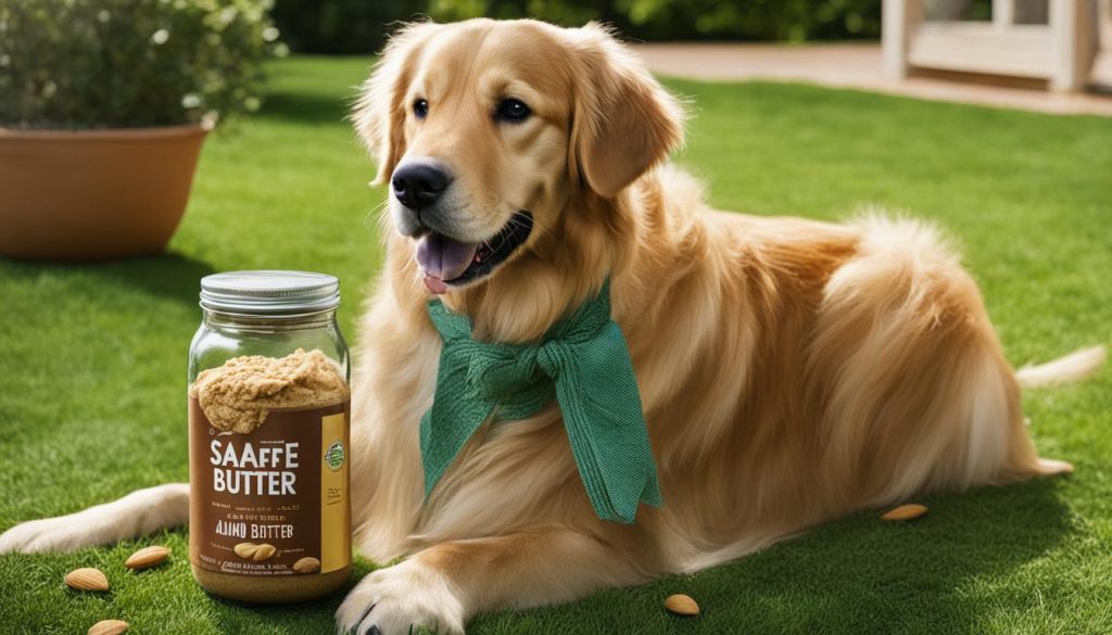 Serving almond butter to dogs