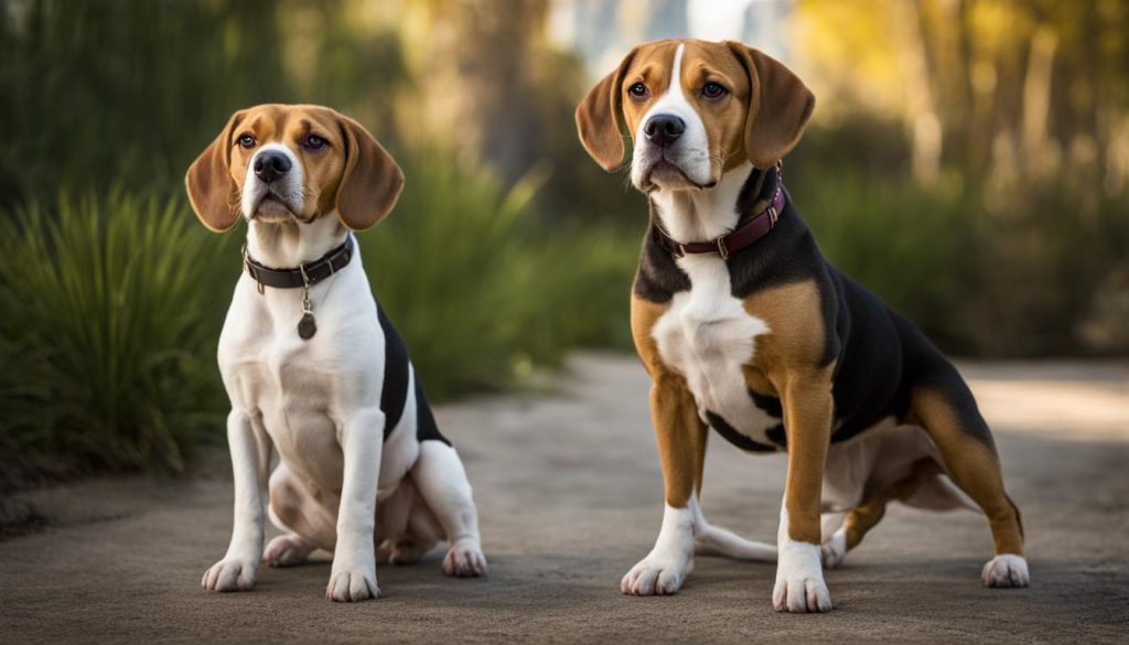 beagle and pitbull