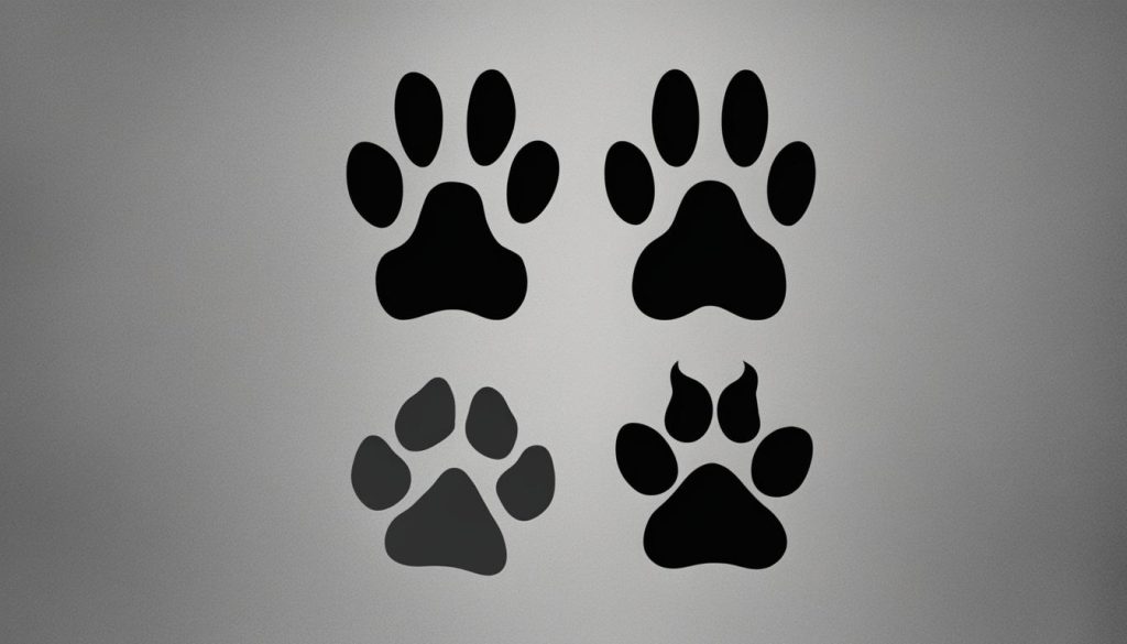 cat and dog paw prints