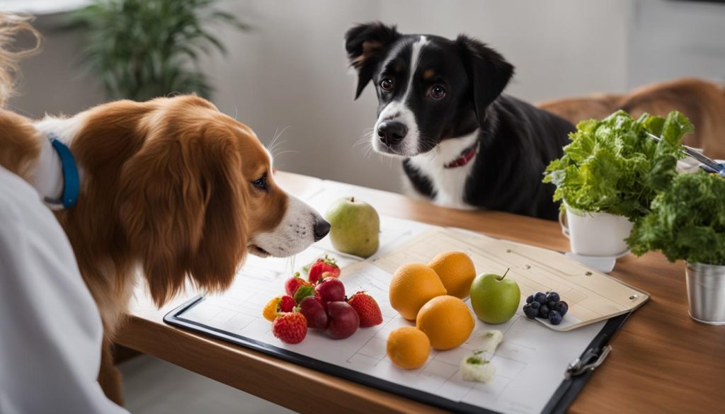 consulting a vet for dog's diet