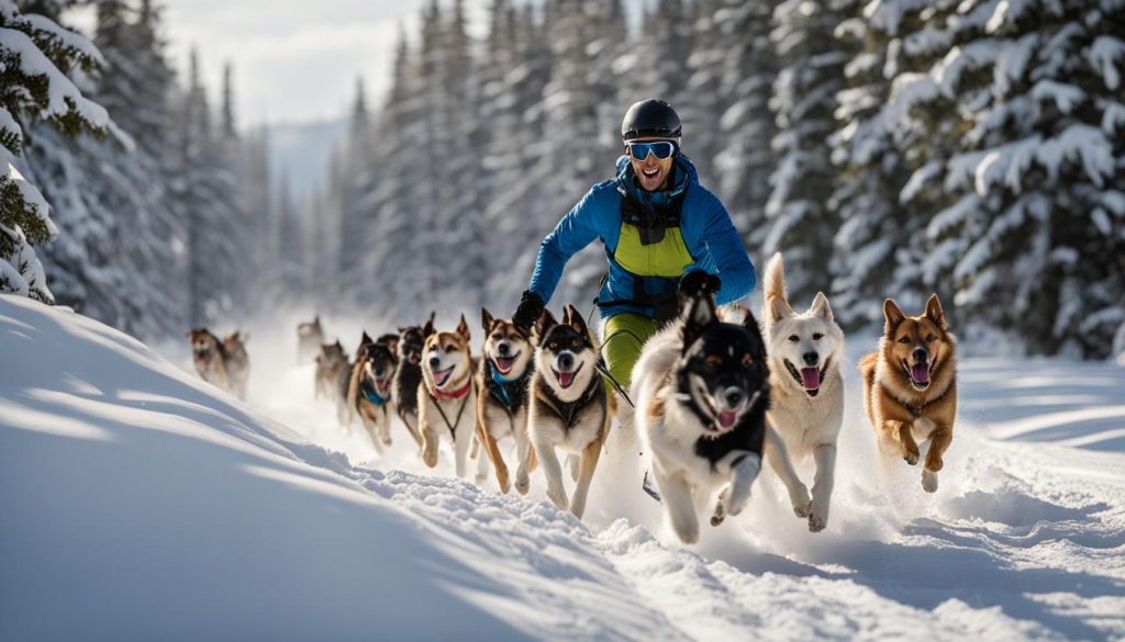 cross-country skiing with dogs
