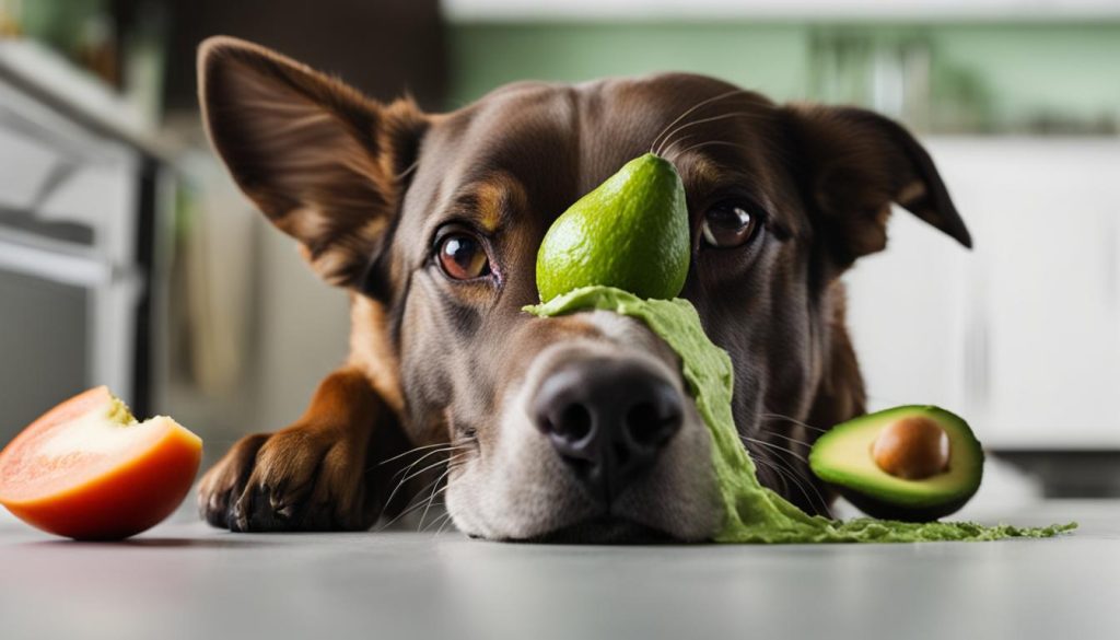 dog and avocado