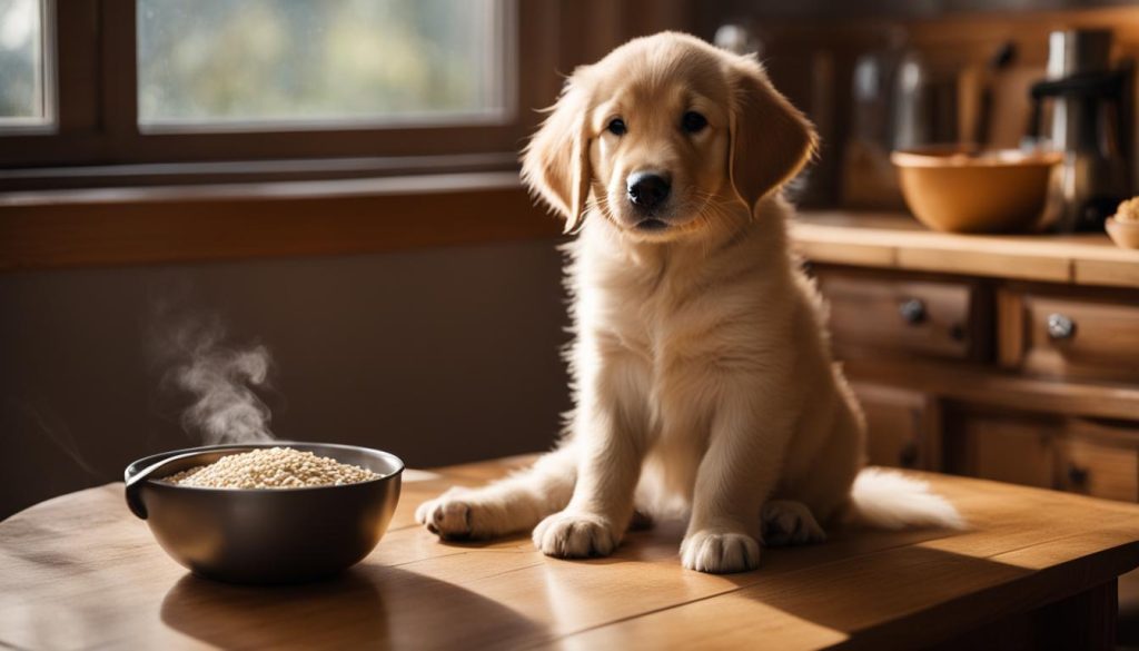 dog eating oatmeal
