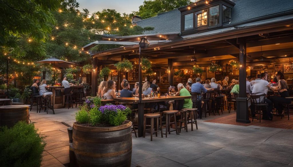 dog-friendly patio at The Farmhouse Tap & Grill