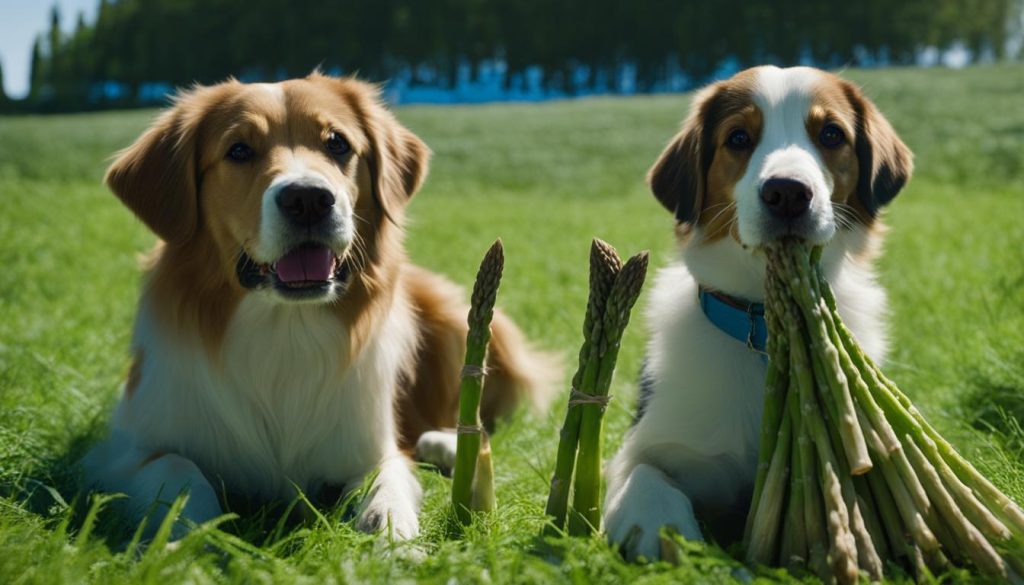 dogs and asparagus