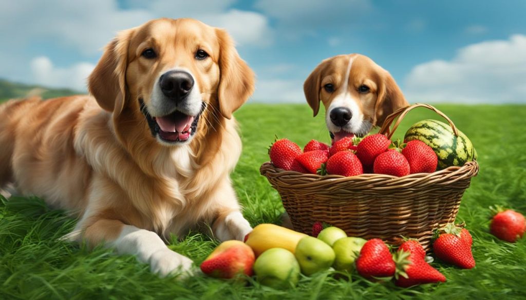 dogs eating fruits in moderation
