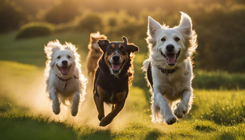 running with off-leash dogs