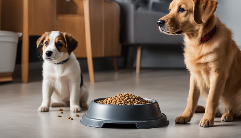 transitioning from puppy to adult dog food