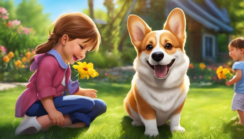 Corgi as a family dog