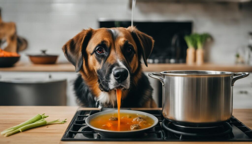 Homemade beef broth for dogs