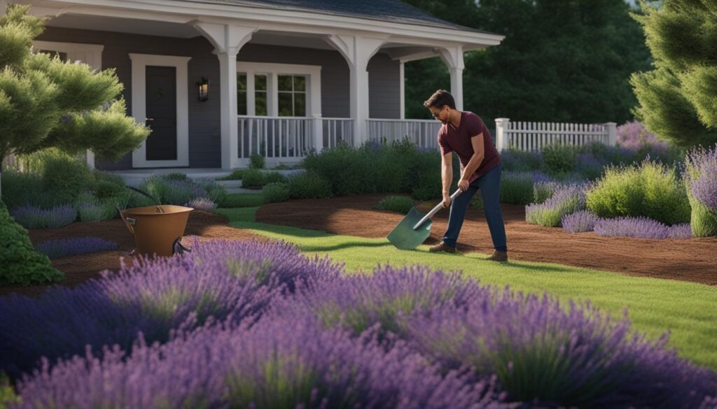 changing fertilizer and planting lavender or shrubbery