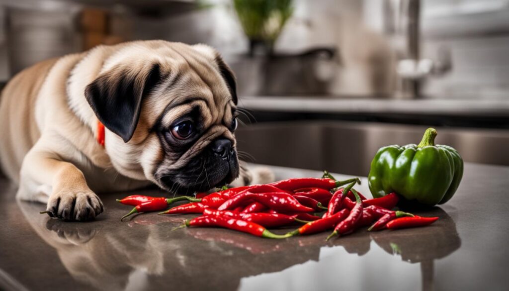 chili peppers and dog