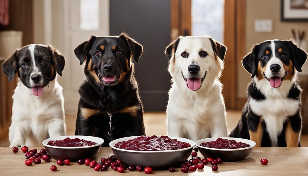 cranberry sauce and dogs