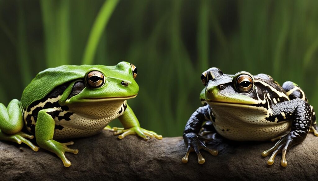 distinguishing frogs and toads