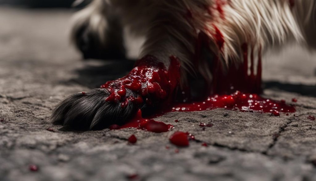 dog bleeding from cut