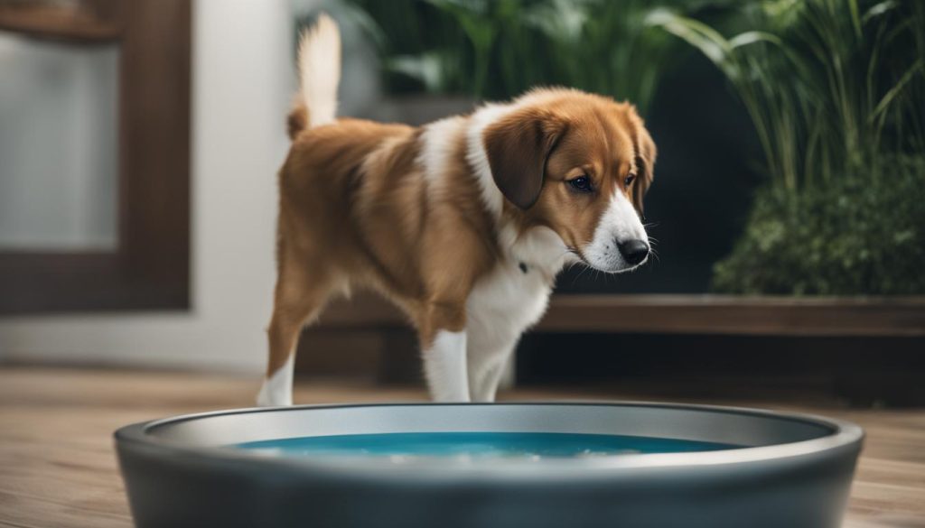 dog drinking water