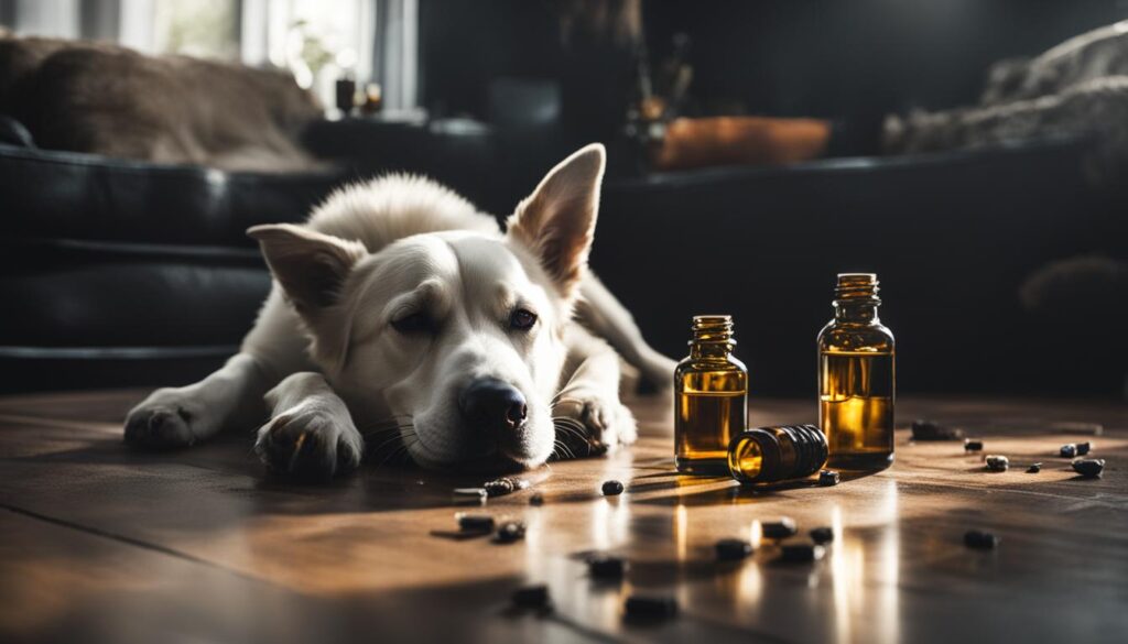 dog exposed to essential oils