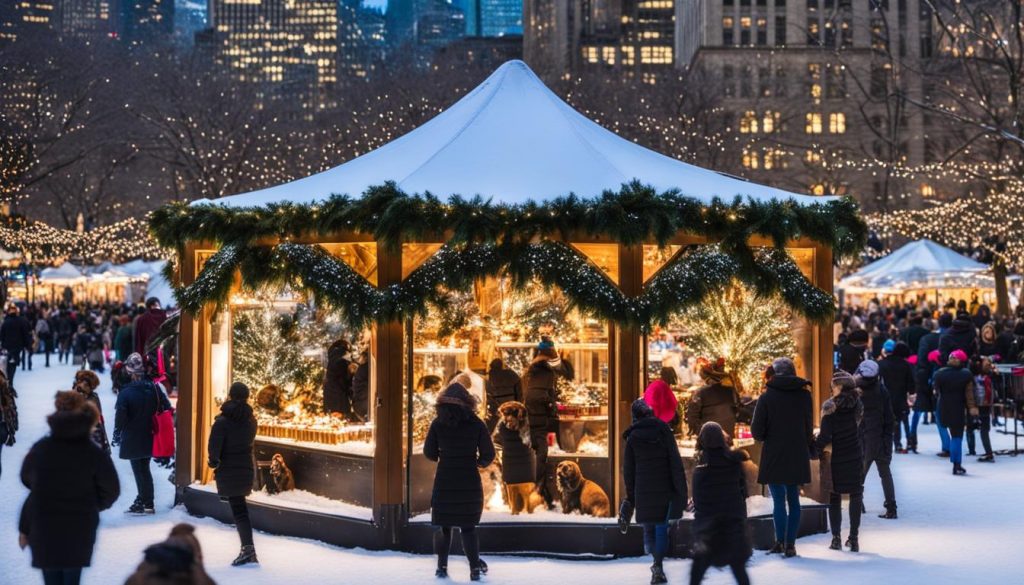 dog friendly winter village bryant park