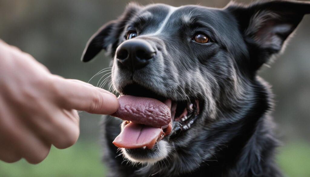 dog licking