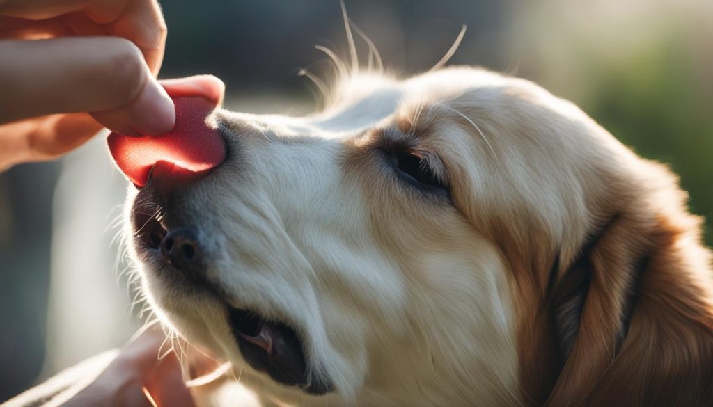 dog licking as a calming mechanism