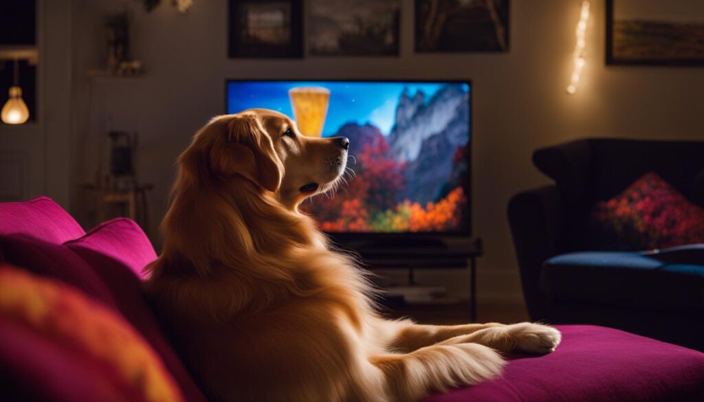 dog watching TV