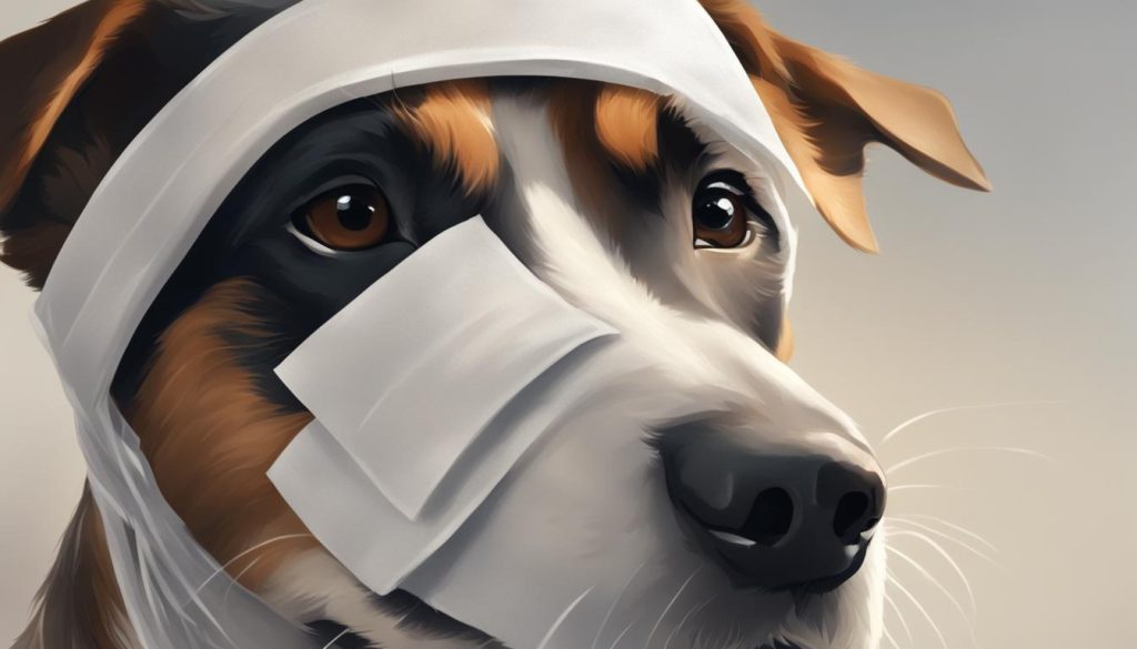 dog with bandaged ears