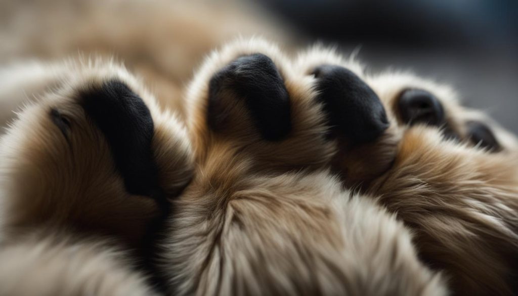 dog with red paws