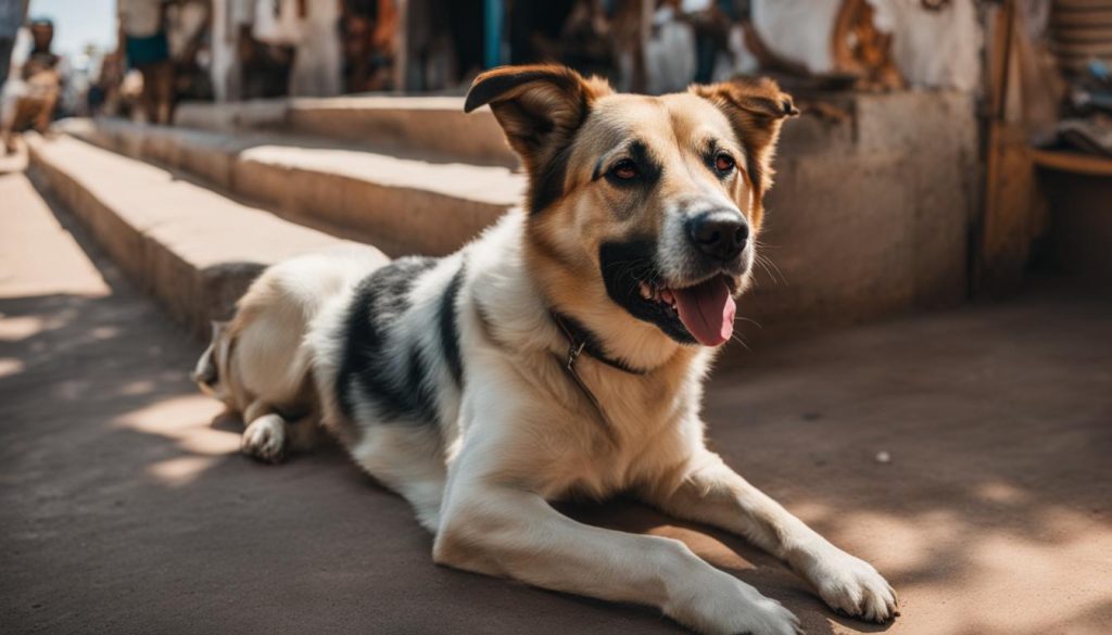 dog with tongue out