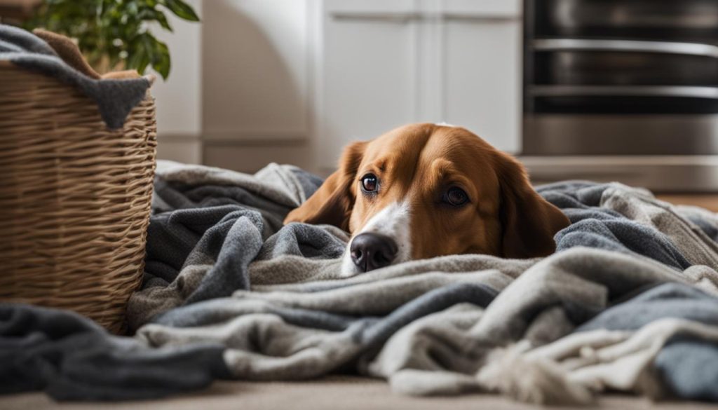 dogs rolling in dirty laundry