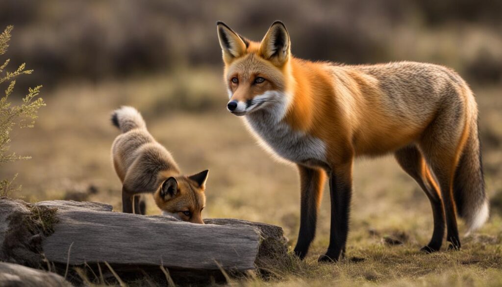 fox behavior towards dogs