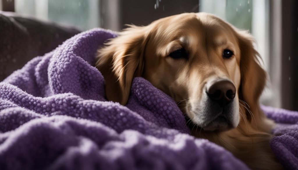 how to calm a dog during a thunderstorm