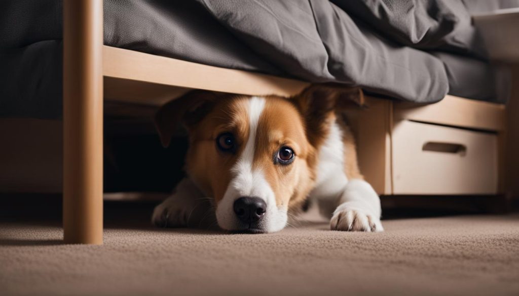 reasons for dog hiding under the bed