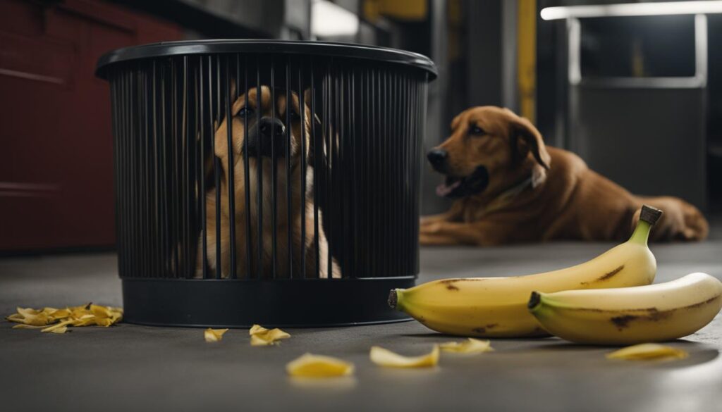 risks of dogs eating banana peels