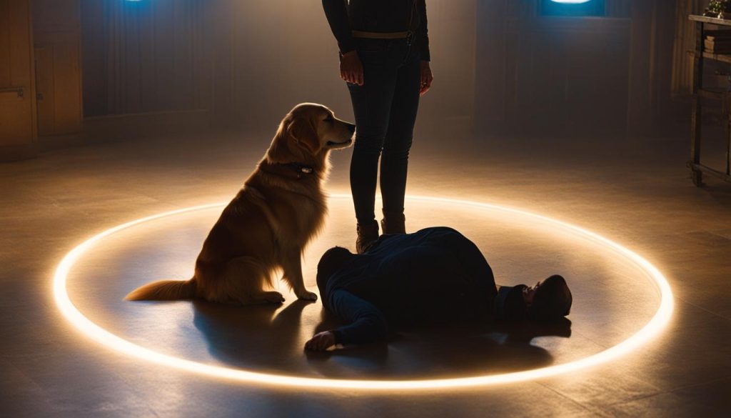 seizure dog assisting an individual with epilepsy