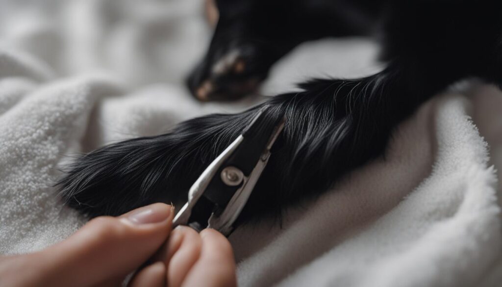 trimming black dog nails