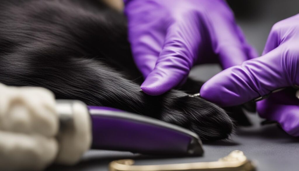 trimming black dog nails